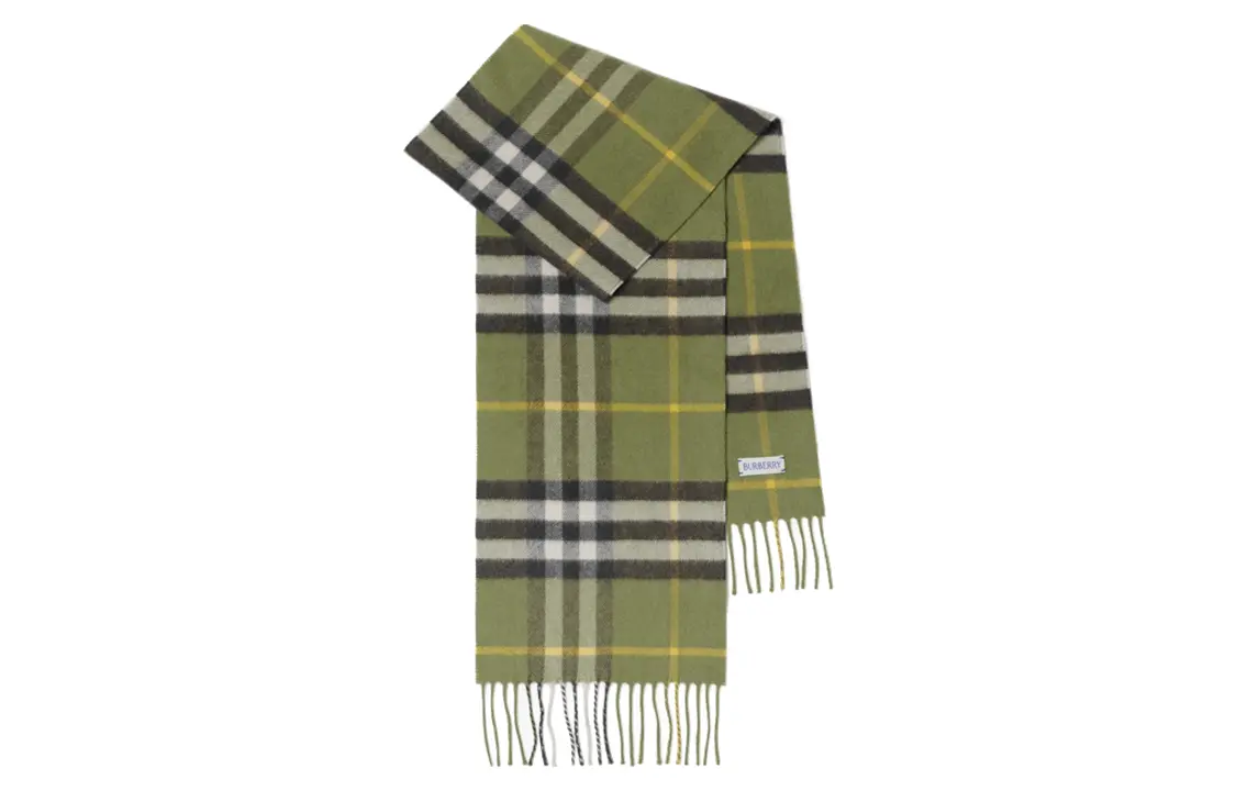 

Футболка с принтом в клетку и бахромой из кашемира Burberry