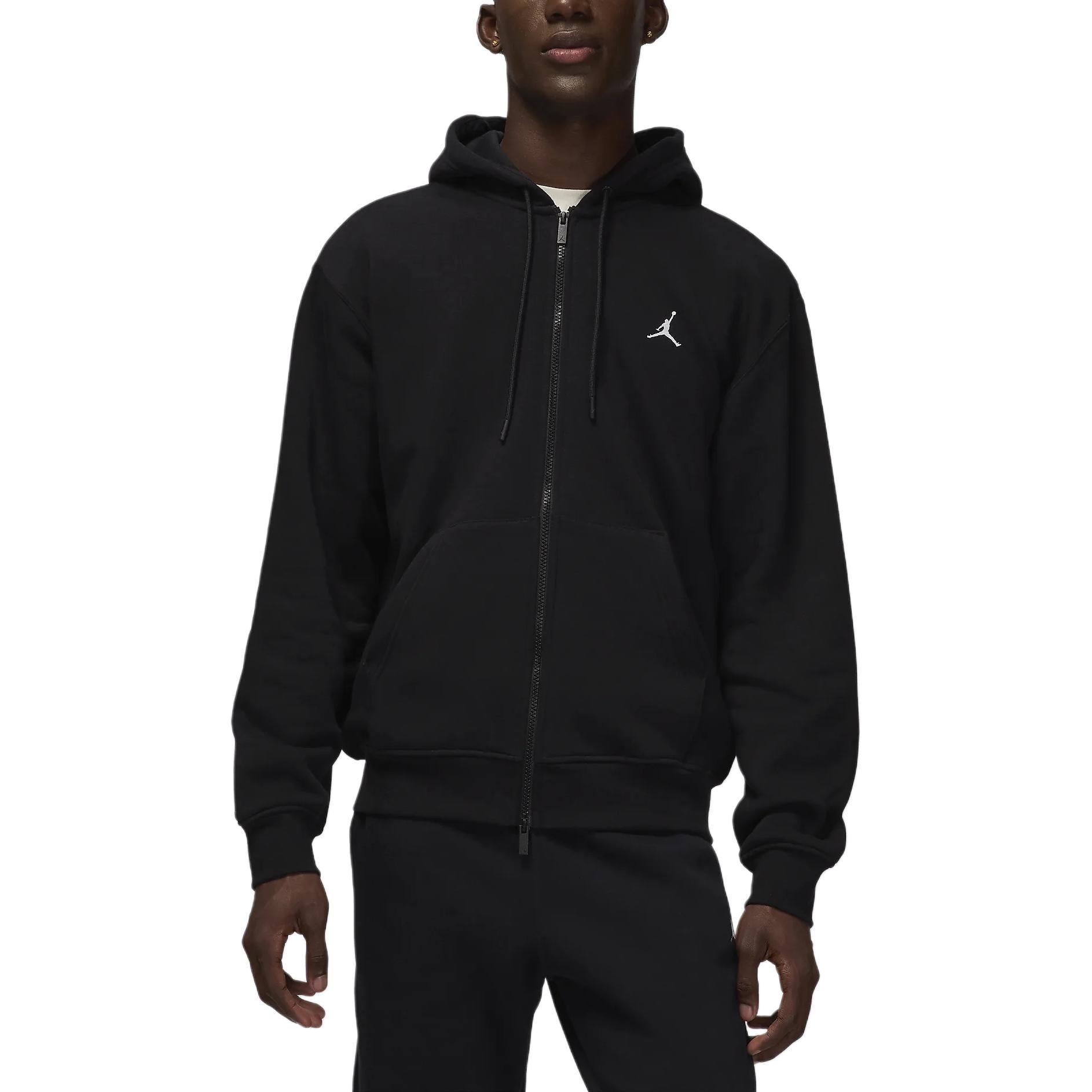 

Бруклин Флис Мужская худи на молнии Jordan, черный/белый