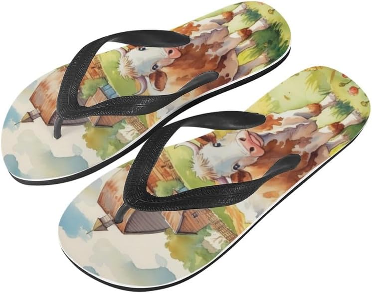 

Женские сандалии Semiouray с принтом граффити и бабочками, классические шлепанцы для пляжа, удобные шлепанцы, Cute Farm Cattle