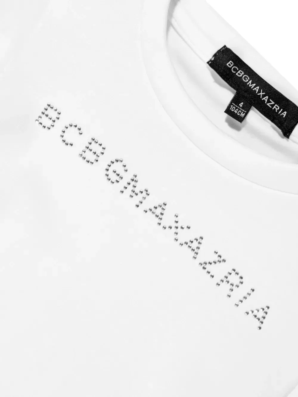 Футболка с оборками на рукавах, украшенная стразами Bcbg Kids, белый — фото 4