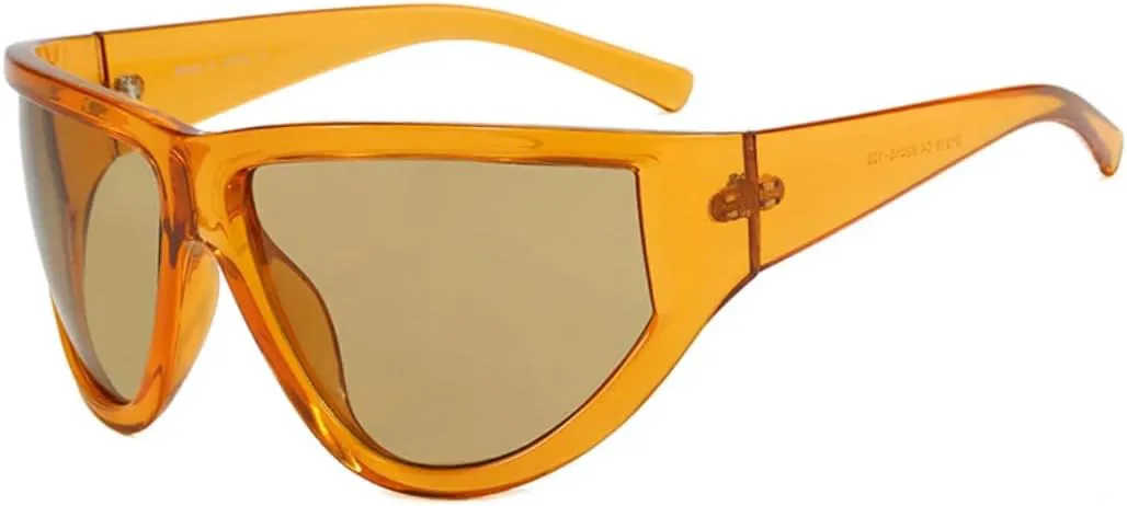 

Большие солнцезащитные очки для женщин и мужчин в винтажном стиле, для велоспорта, вождения, спорта на открытом воздухе, солнцезащитные очки UV400 VVTWSSW, Yellow Tea