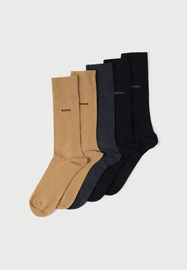 Носки 5 пар Boss, camel/dark grey/black, верблюжий/темно-серый/черный