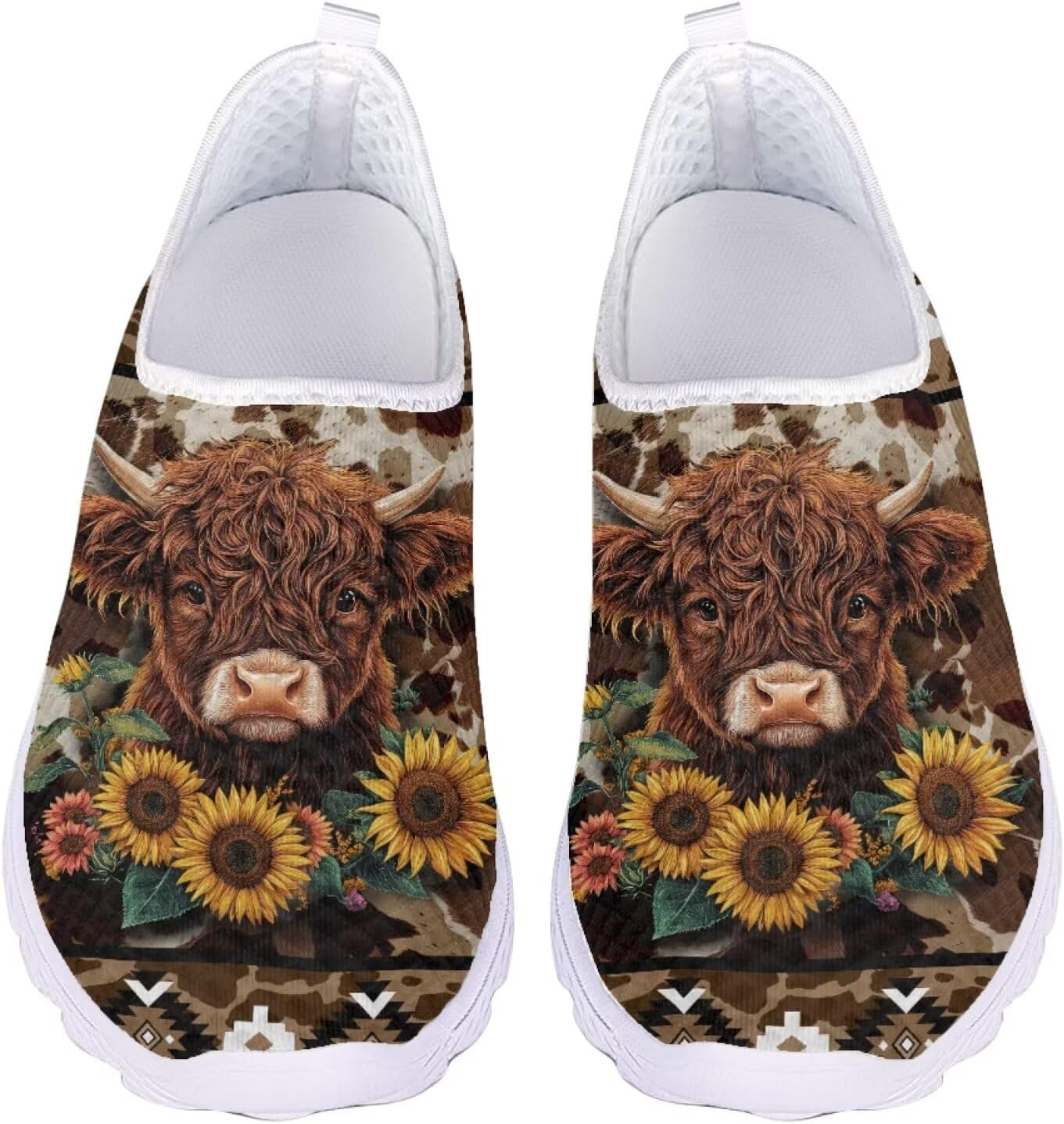 

Женские слипоны Jeiento для ходьбы с животным принтом, легкие кеды-тапочки, сетчатые теннисные кроссовки унисекс, пляжная водная обувь, West Highland Cow