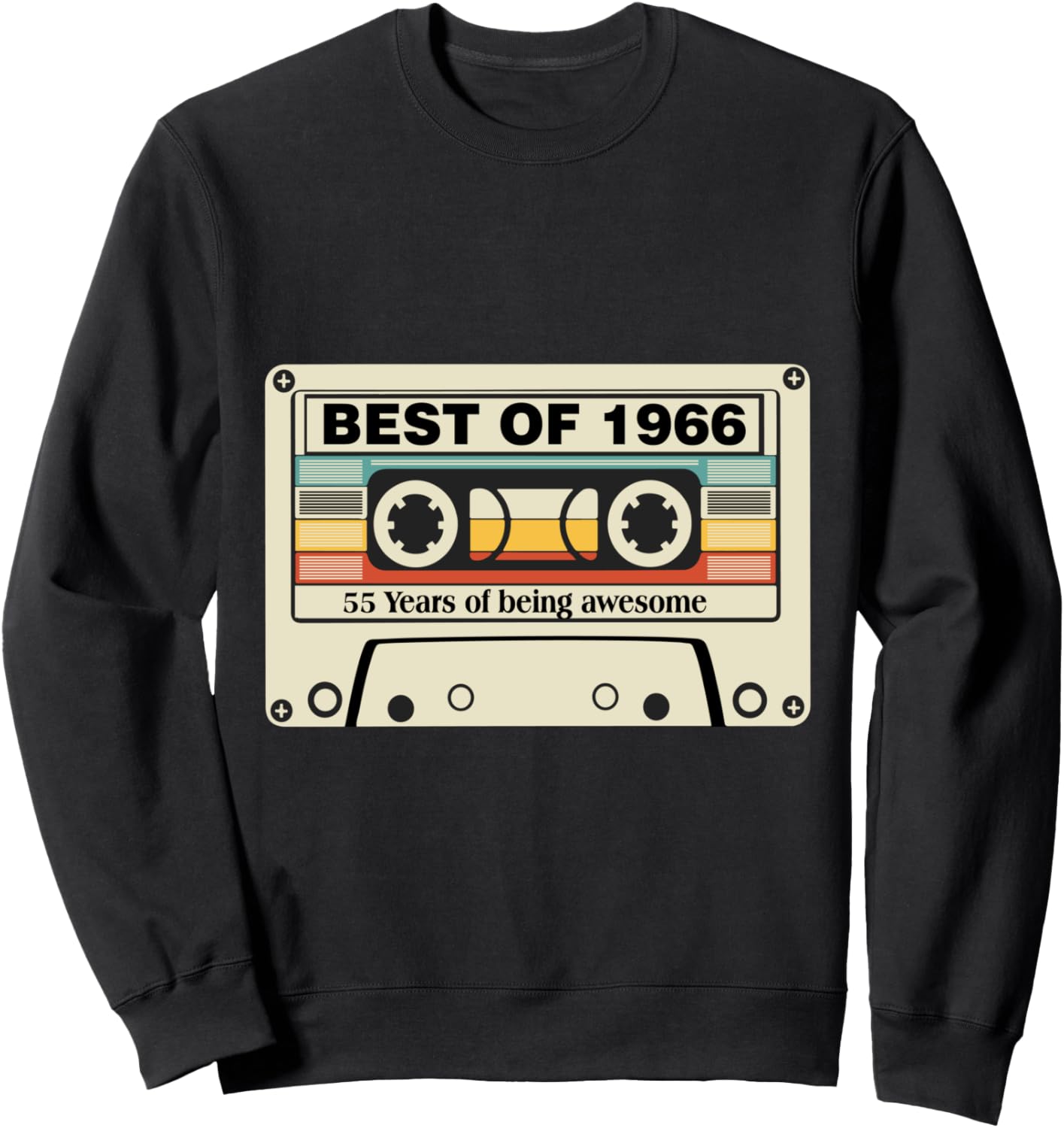 

Лучший подарок на 55-летие 1966 года: кассета, винтажная толстовка Funny Retro Souvenirs For 55Th Birthday, черный