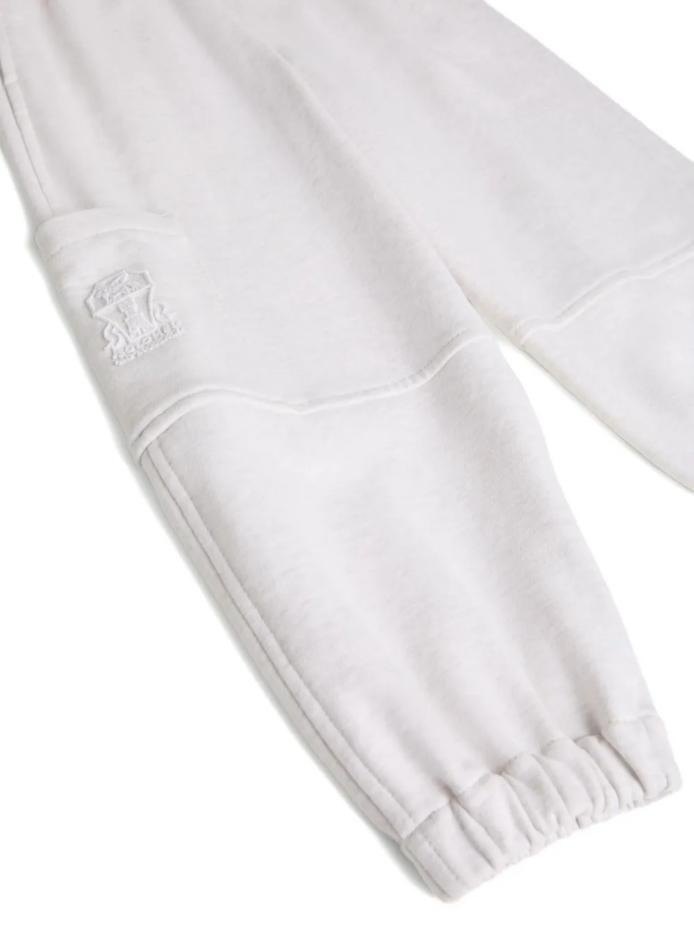 Спортивные брюки с вышитым логотипом Brunello Cucinelli Kids, серый — фото 3