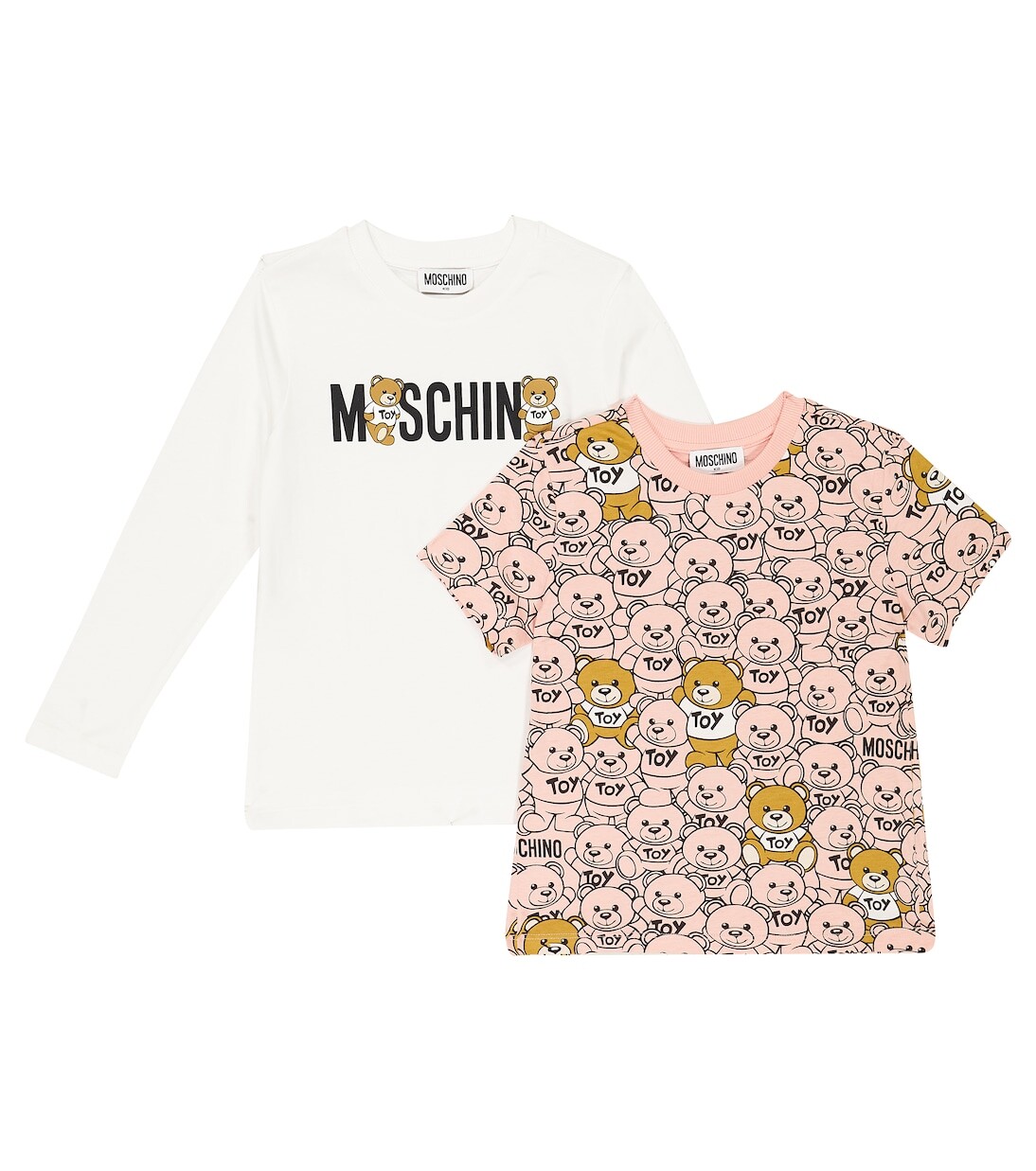 

Комплект из 2 рубашек из хлопкового трикотажа с принтом. Moschino, мультиколор