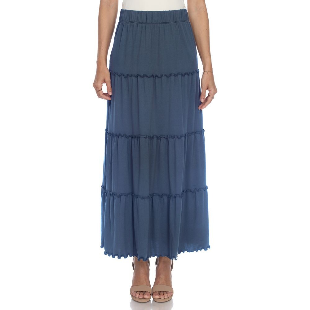 

Женская многоярусная юбка макси WM Fashion, цвет Denim Blue