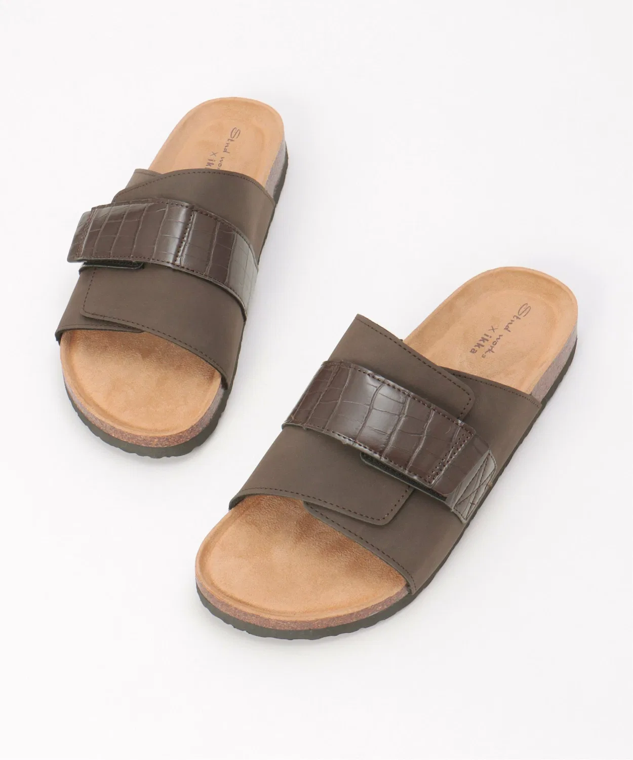 Сандалии с крокодиловым поясом Ikka, Dark brown