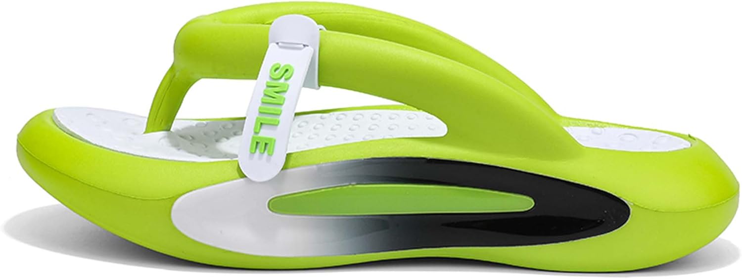 

Мужские тапочки с толстой подошвой из EVA, устойчивые к неприятным запахам, с надписями, быстро сохнущие и легкие Generic, зеленый