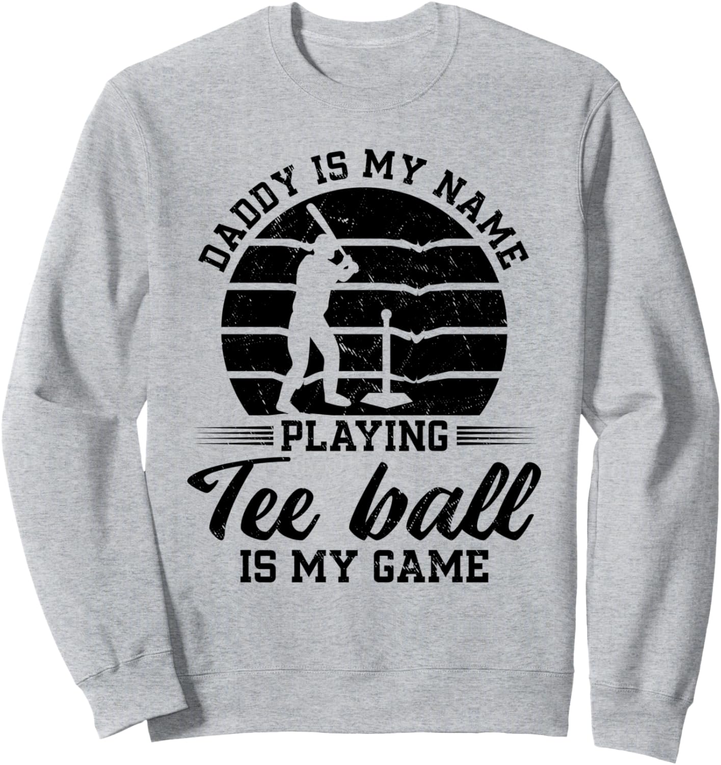 

Меня зовут папа, я играю в ти-бол. Толстовка Teeball Player Daddy Tee-Ball Game, серый