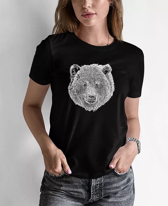 

Женская футболка Word Art Bear Face LA Pop Art, черный