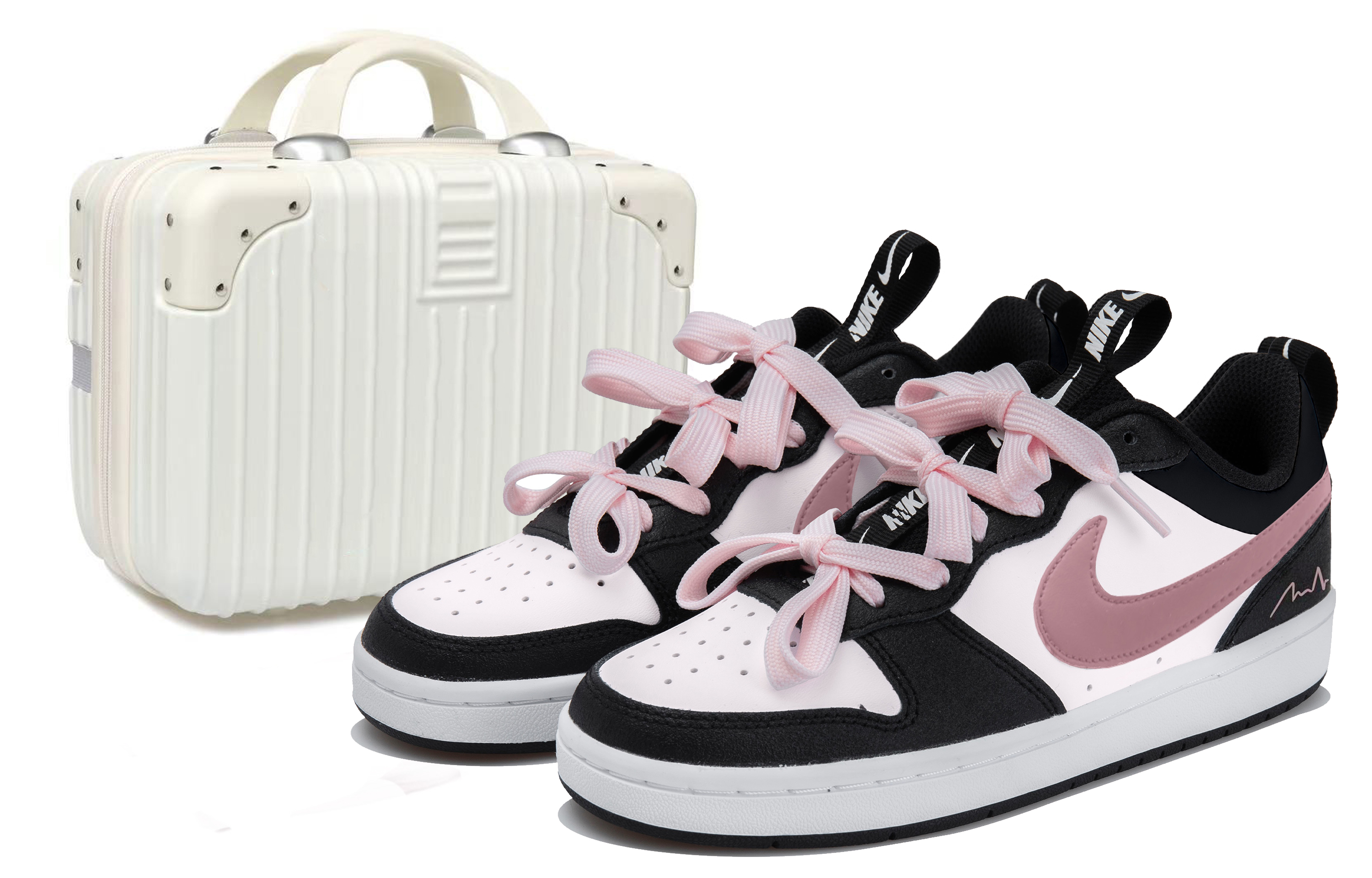 

Кроссовки для скейтбординга Court Borough 2Court Borough Low 2 для детей и подростков Nike, белый/розовый/черный