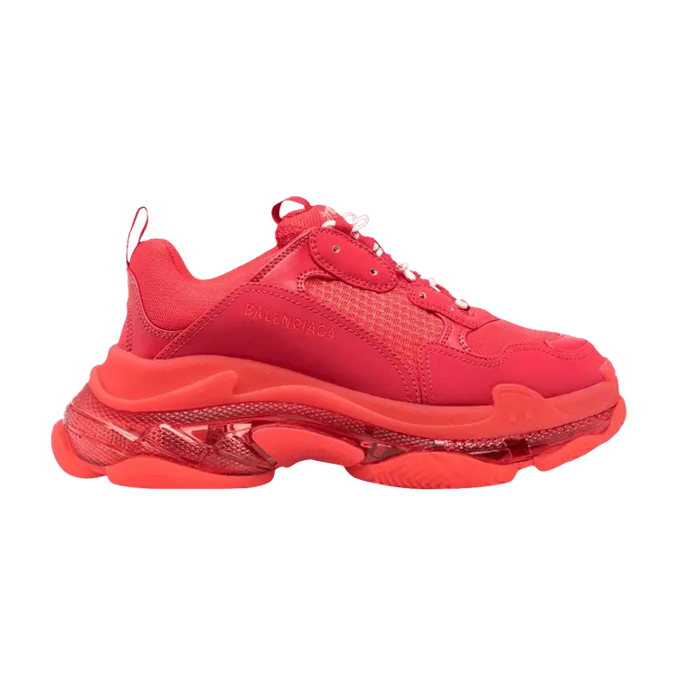 

Кроссовки Balenciaga Triple S Sneaker Clear Sole - Red White Laces, красный