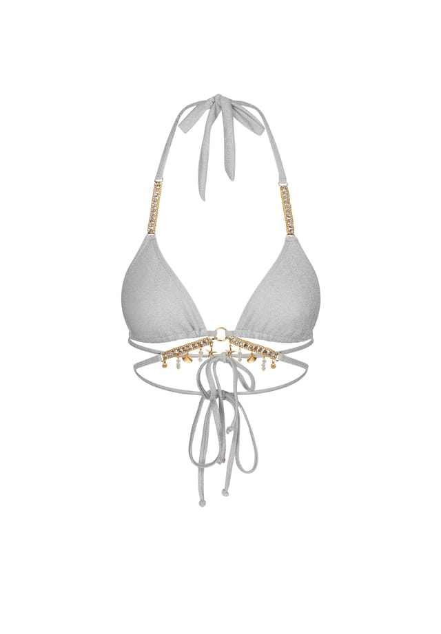 

Верх бикини lumiere seychelles со сверкающими подвесками Moda Minx, белый