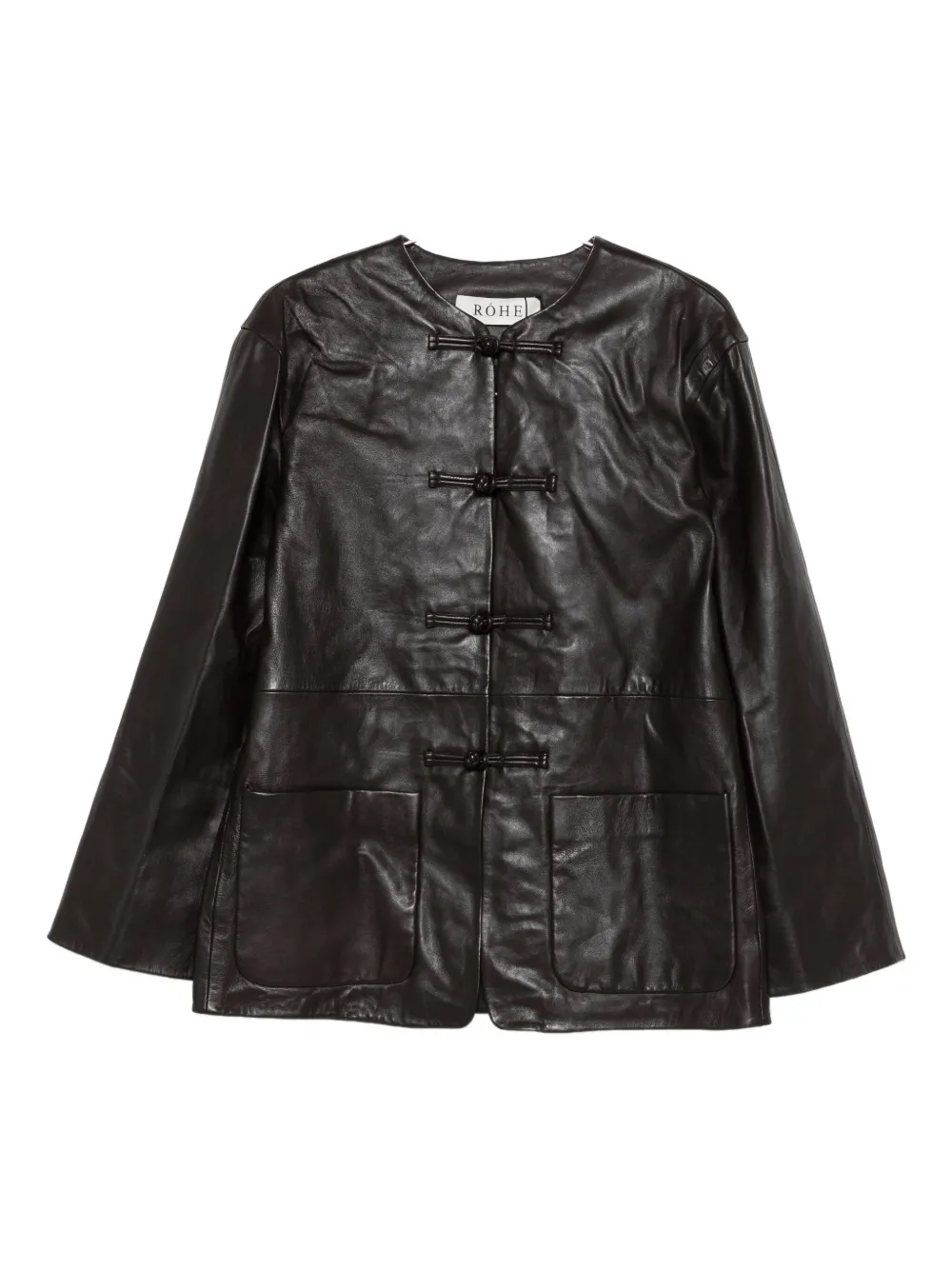 

Кожаная куртка с застежками "лягушками" Róhe, коричневый