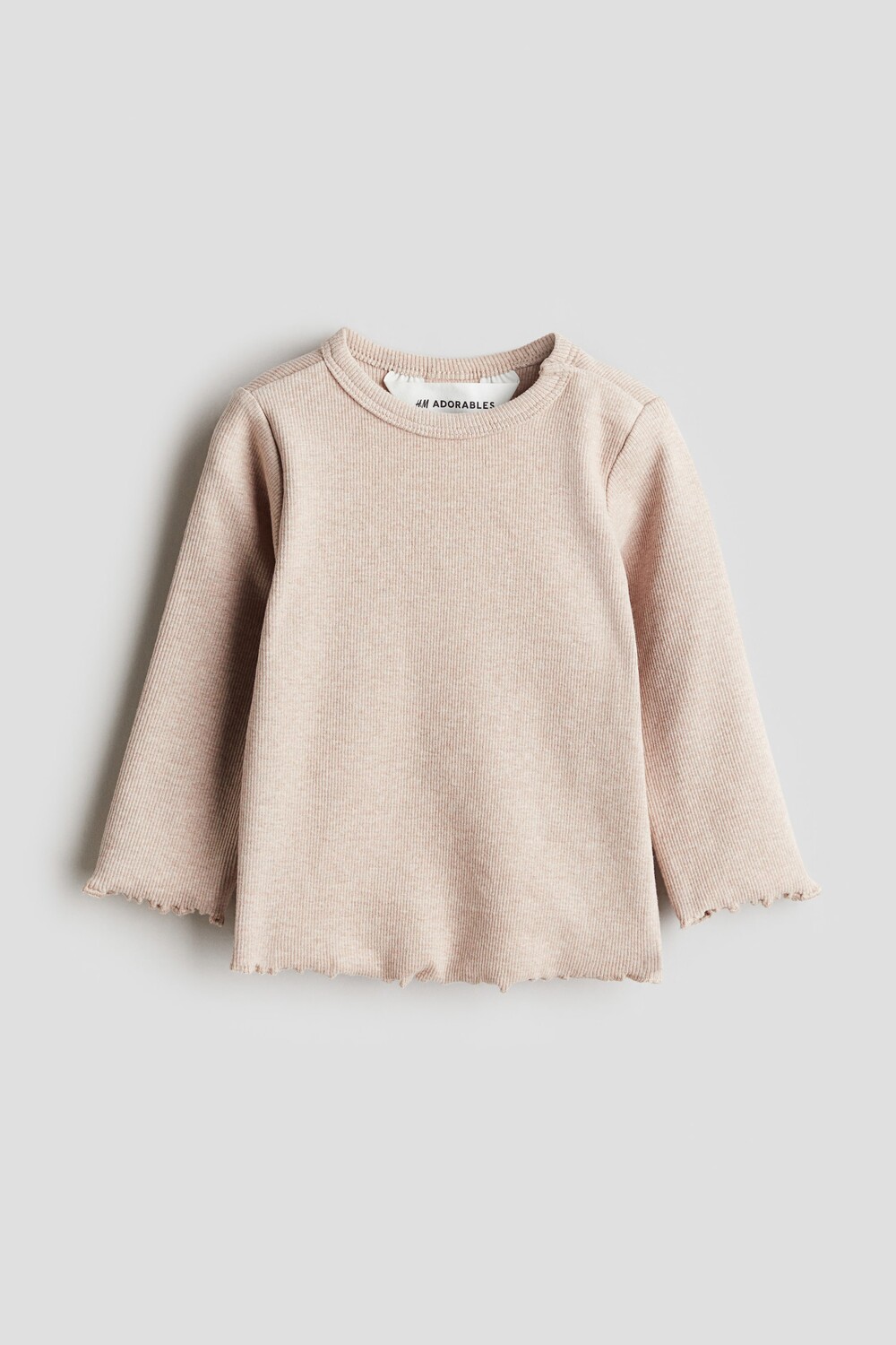 

Рубашка в рубчик с длинными рукавами H&M, розовый