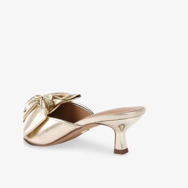 Мюли Kg Kurt Geiger на каблуке из искусственной кожи, золотой — фото 4