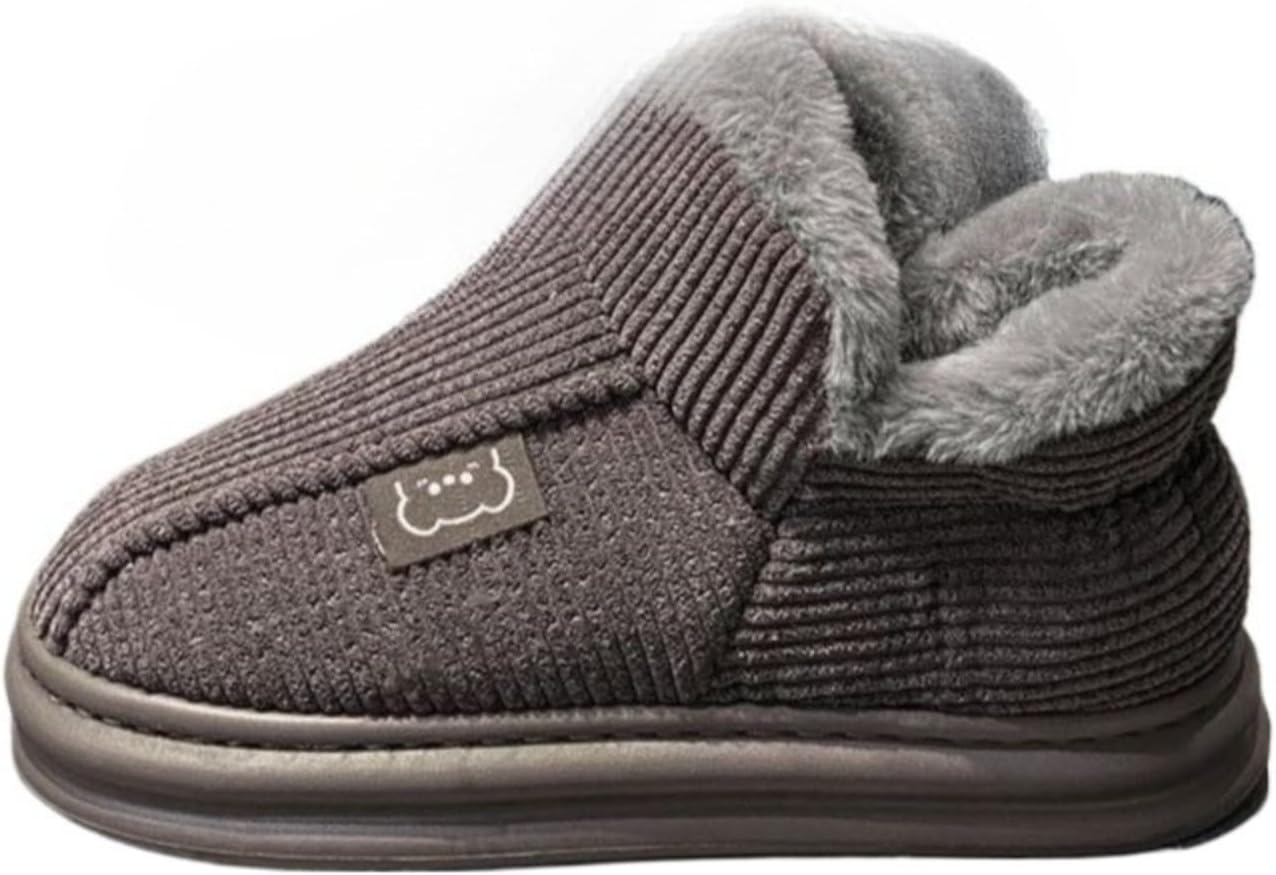 

Мужские зимние ботинки на щиколотку, утепленные плюшем, удобные для дома и улицы, нескользящие тапочки Azttoztto, коричневый