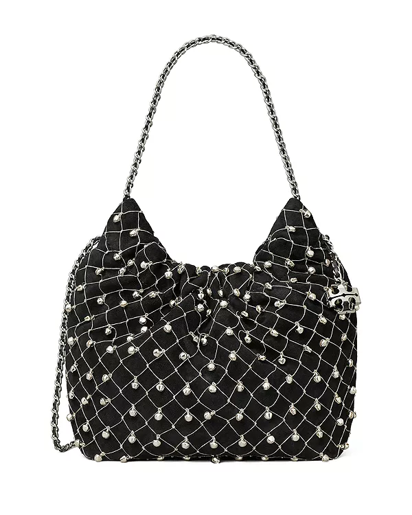 

Миниатюрная замшевая сумка через плечо Fleming с колокольчиком Tory Burch, черный