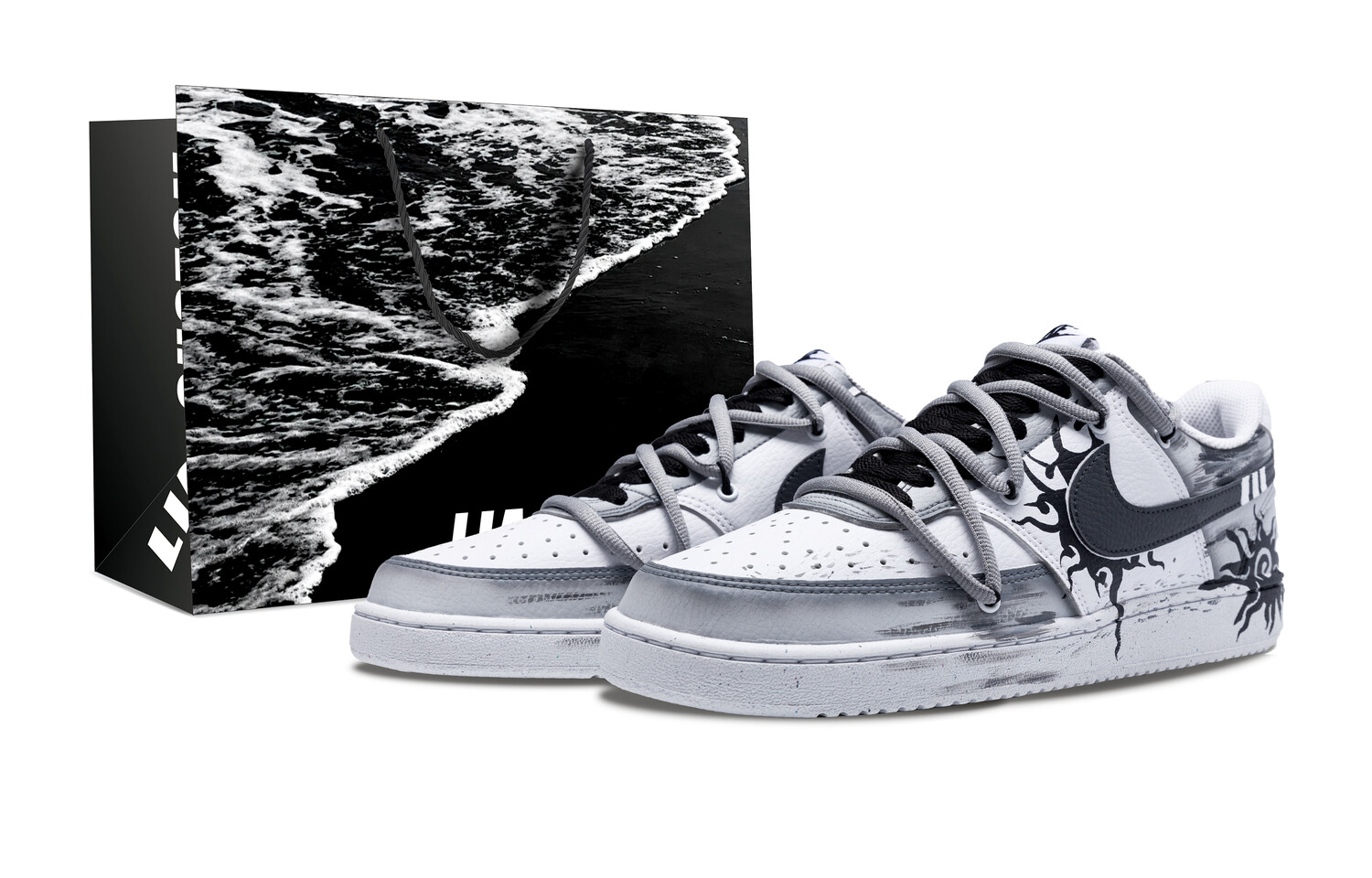 

Кроссовки Nike Court Vision 1 Skateboarding Shoes Men Low-top Gray, серый