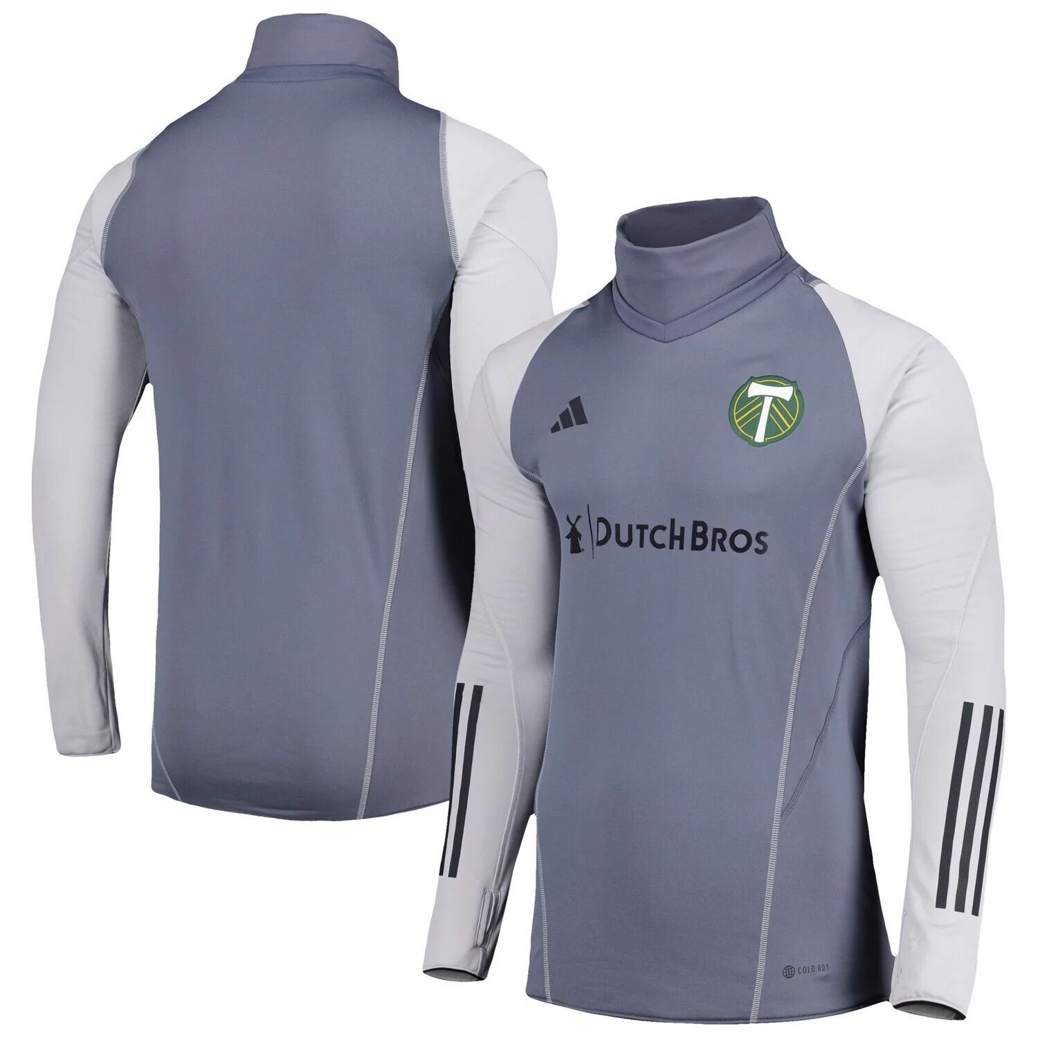 

Мужской серый топ Portland Timbers теплый реглан COLD.RDY adidas