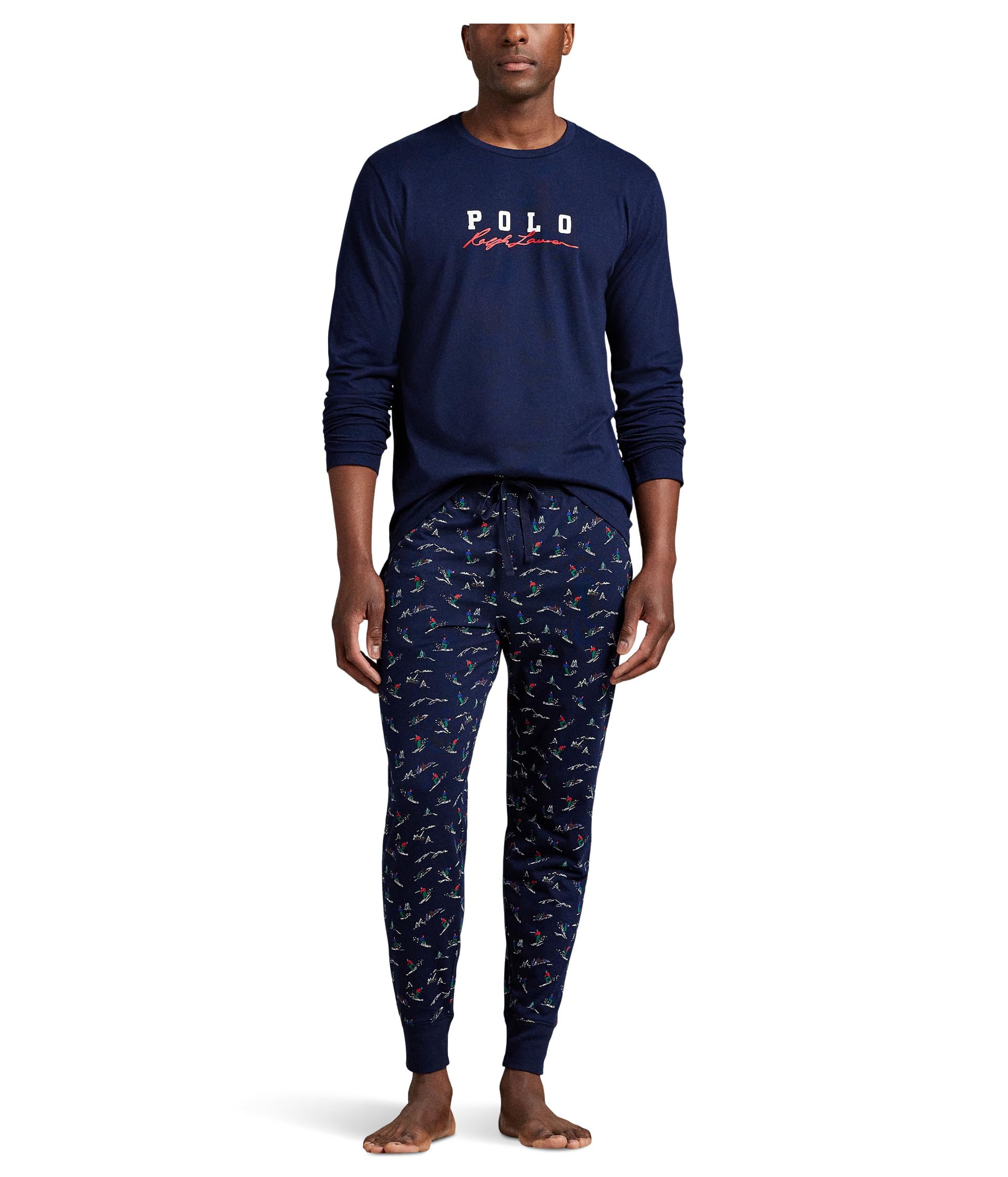 

Пижама Polo Ralph Lauren Knit Long Sleeve Crew & Pajama Jogger Set, цвет Cruise Navy