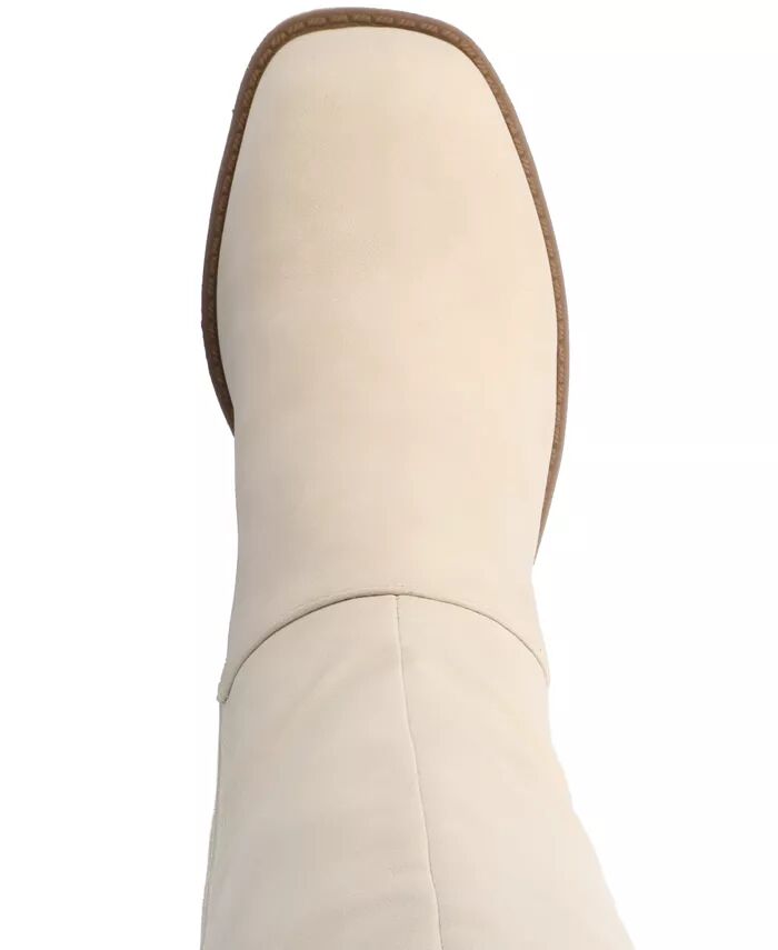 Женские сапоги Letice Wide Width Wide с квадратным носком на платформе и коленями Journee Collection, коричневый/бежевый — фото 4