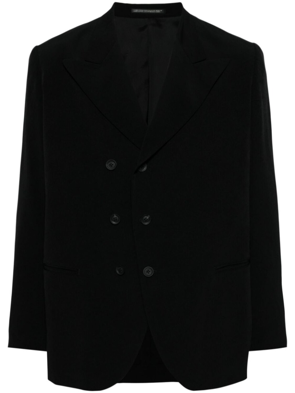 

Yohji Yamamoto double-breasted blazer, черный