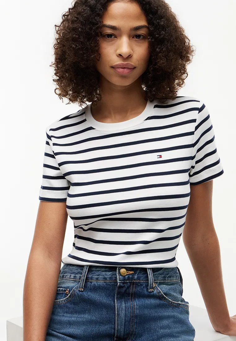 Футболка с вышивкой флага, круглый вырез, TH Mainline Tommy Hilfiger, темно-синий — фото 3