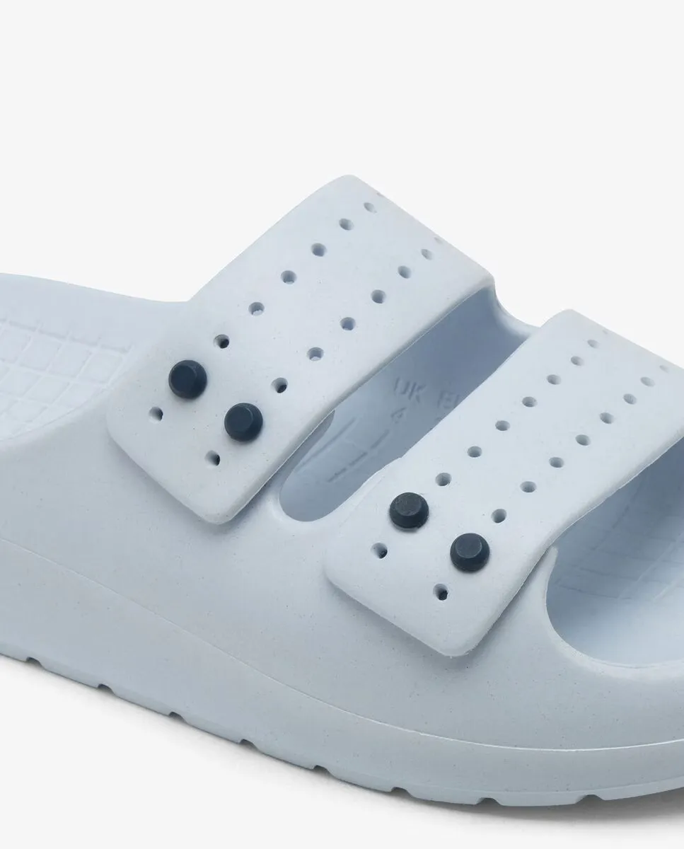 Женские шлепанцы Serve Strap синего цвета Lacoste, светло-голубой — фото 2