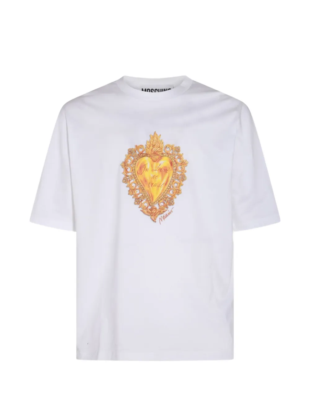 

Футболка с принтом в виде сердца Moschino, белый