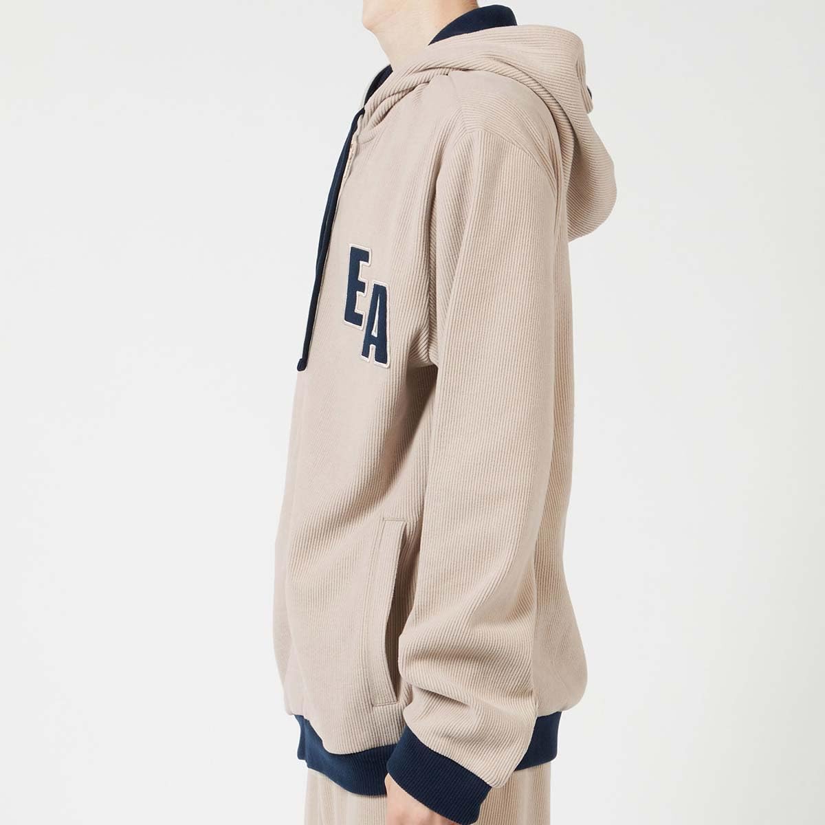 Мужская толстовка Emporio Armani 54085860, с открытым передом и застежкой-молнией, темно-синий — фото 4