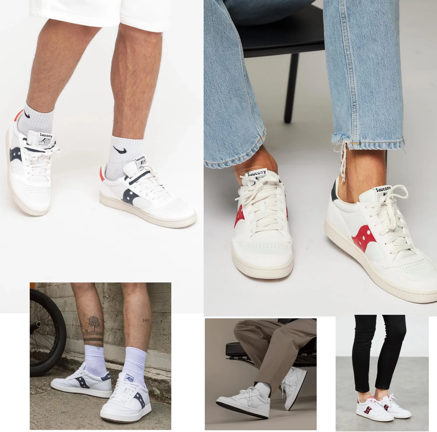 Повседневные кожаные кроссовки Saucony Jazz Court Fashion, белый/зеленый — фото 2