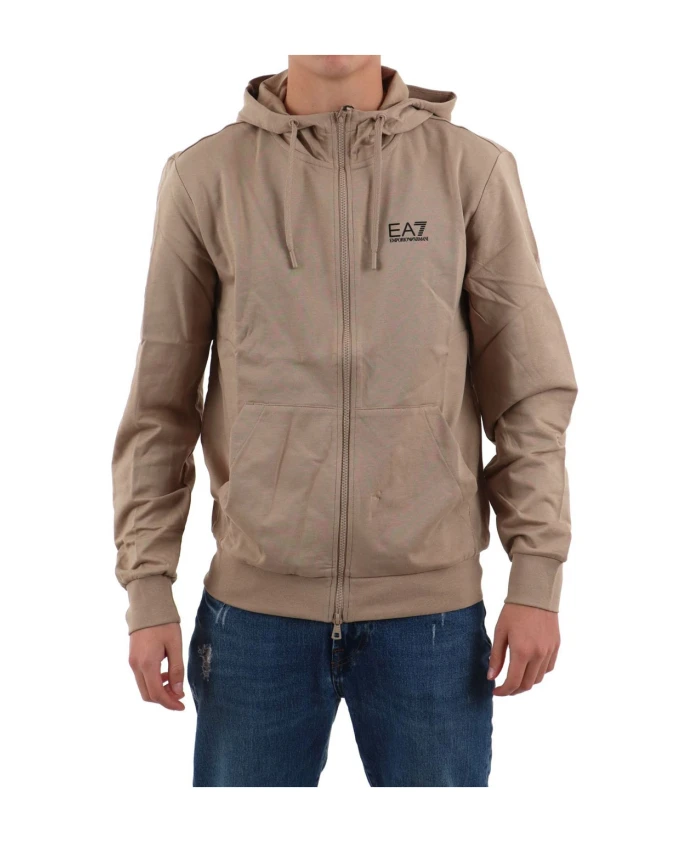 

Мужская толстовка с капюшоном и застежкой-молнией Emporio Armani Ea7, коричневый