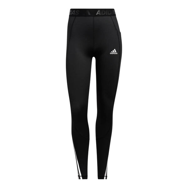 

Спортивные штаны (WMNS) adidas TF Turf 3S Tight Solid Color High Waist Elastic Stripe Training Sports Gym Pants/Trousers/Joggers Black, черный