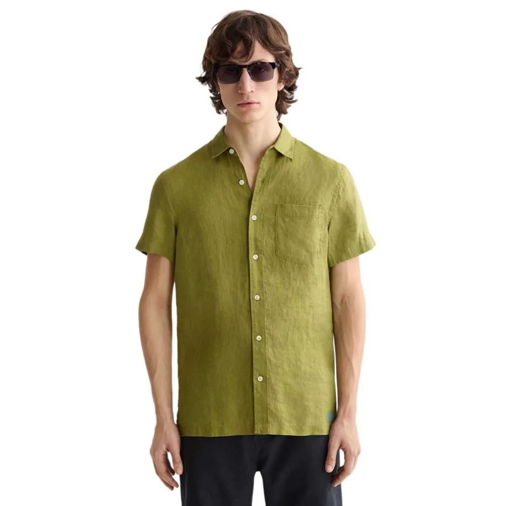 

Рубашка с коротким рукавом Scotch & Soda Regular Fit Linen, зеленый