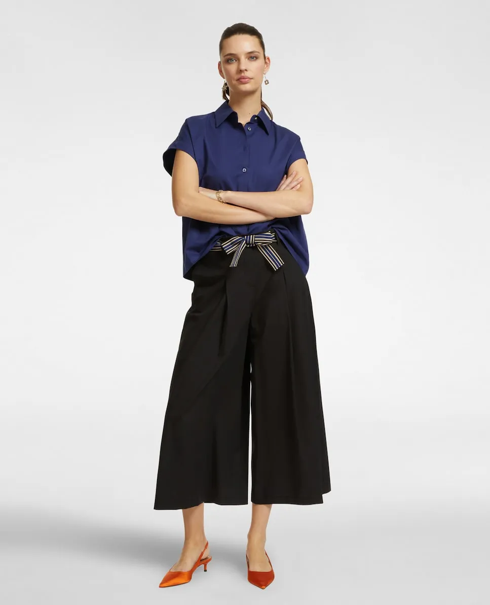 

Широкие женские брюки с поясом в полоску Elena Miró, черный