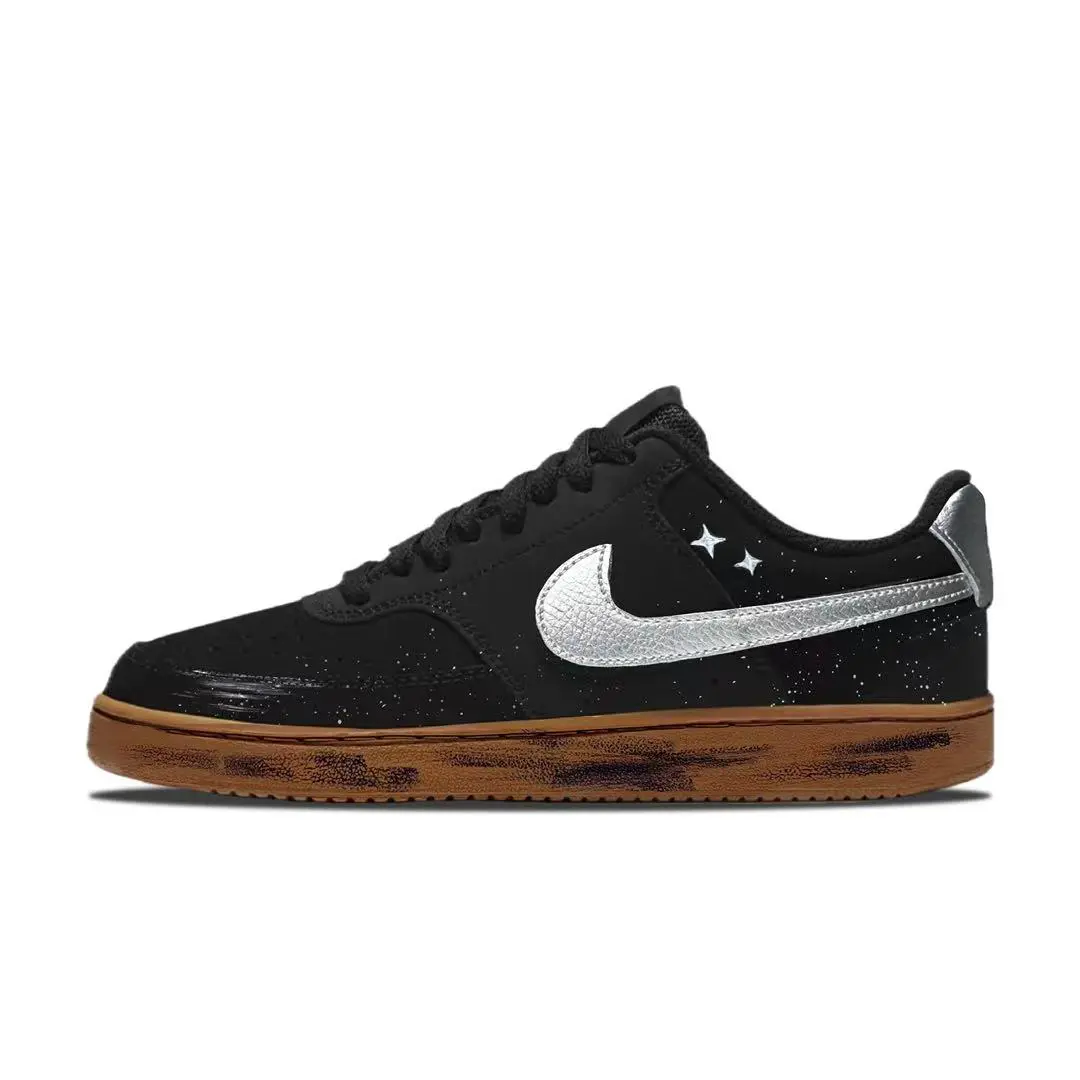 

Nike Court Vision 1 Black Ash Silver Star устойчивые к истиранию низкие кроссовки для скейтбординга мужские black brown