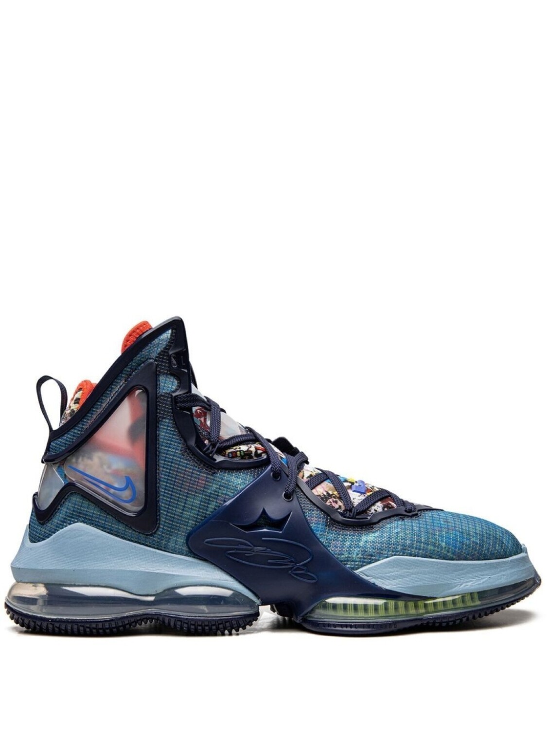 

Nike высокие кроссовки LeBron 19 Blackened Blue, синий