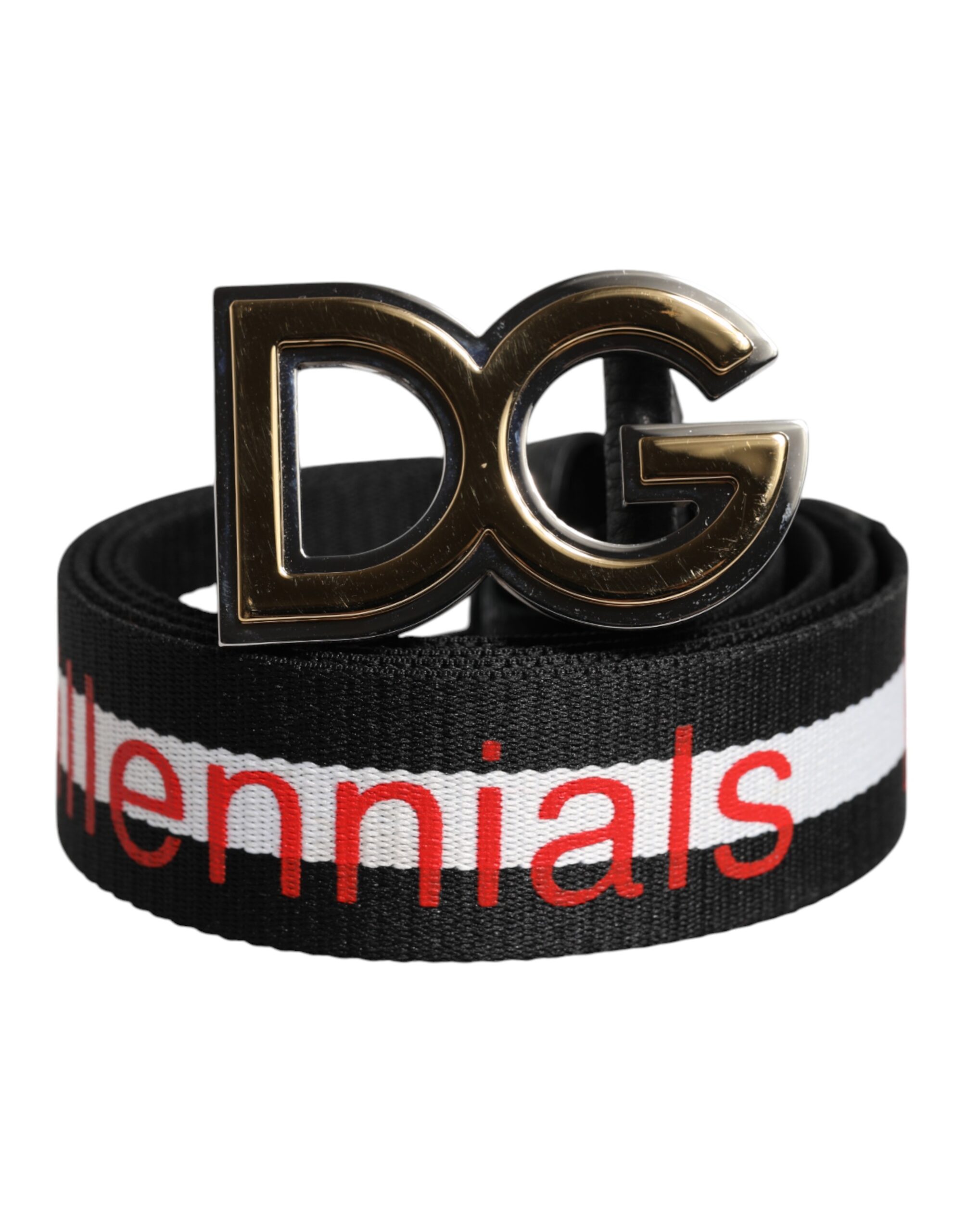 

Черный хлопковый ремень с логотипом DG и пряжкой Dolce & Gabbana, Black