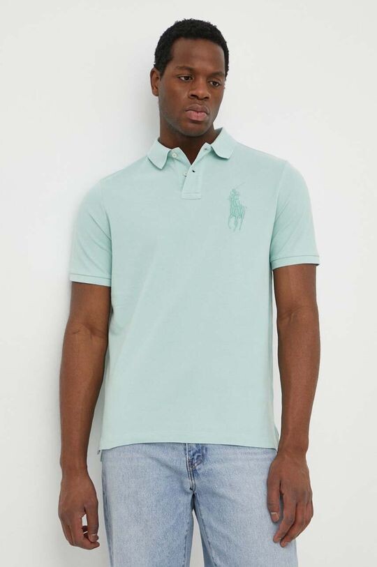 

Хлопковая рубашка-поло Polo Ralph Lauren, бирюзовый