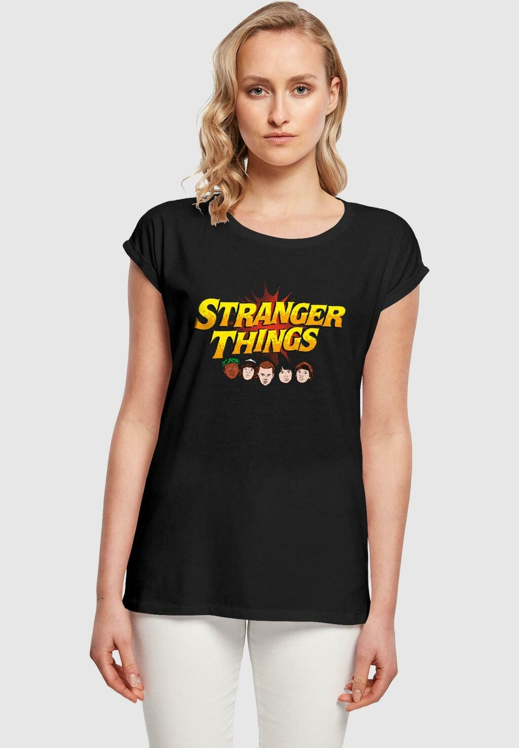

Футболка с принтом STRANGER THINGS COMIC HEADS ABSOLUTE CULT, черный
