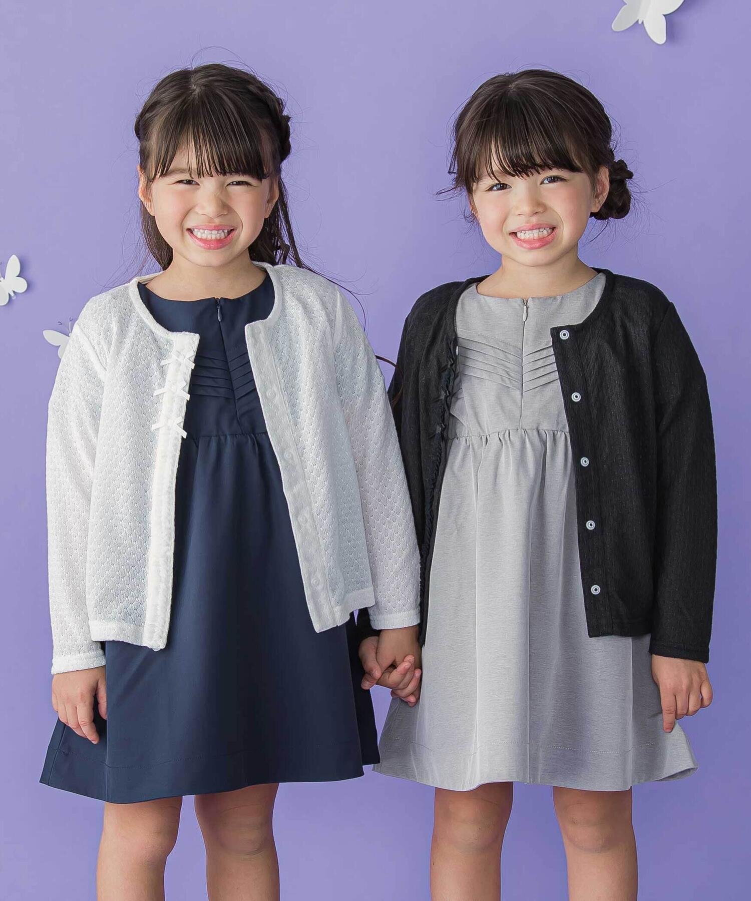 Платье с пышными рукавами и складками по центру (95–150 см) Bebe Petits Pois Vert, Navy — фото 3