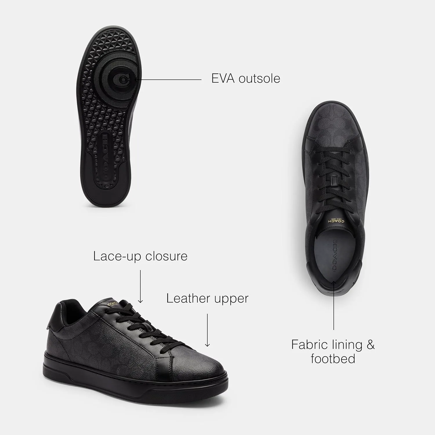 Мужские кроссовки Coach High Line Low Top, графитовый/черный — фото 3