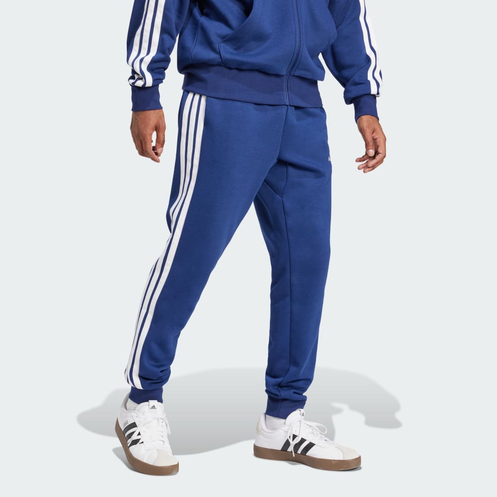 Спортивные брюки Adidas Essentials 3-Stripes Fleece Pants, цвет Dark Blue/White — фото 3