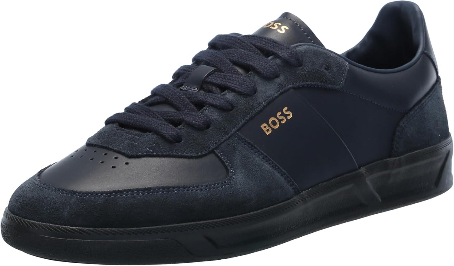 

Мужские кроссовки BOSS с низким верхом из мягкой кожи с логотипом, синий