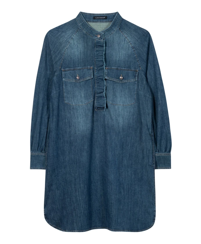 

Джинсовое платье с оборками Luisa Cerano, синий