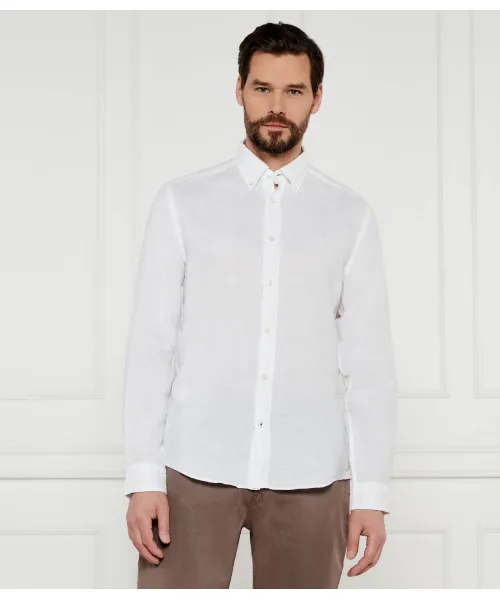 

Льняная рубашка h-liam-bd-e-c1-243 Regular fit Boss, белый