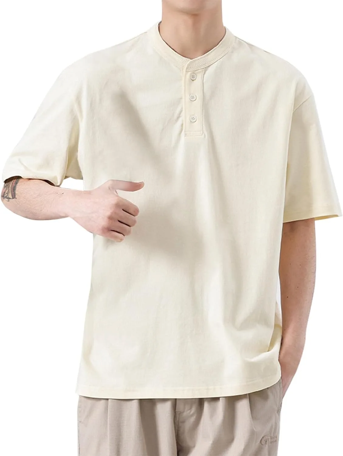 

Мужская хлопковая футболка с коротким рукавом и круглым вырезом