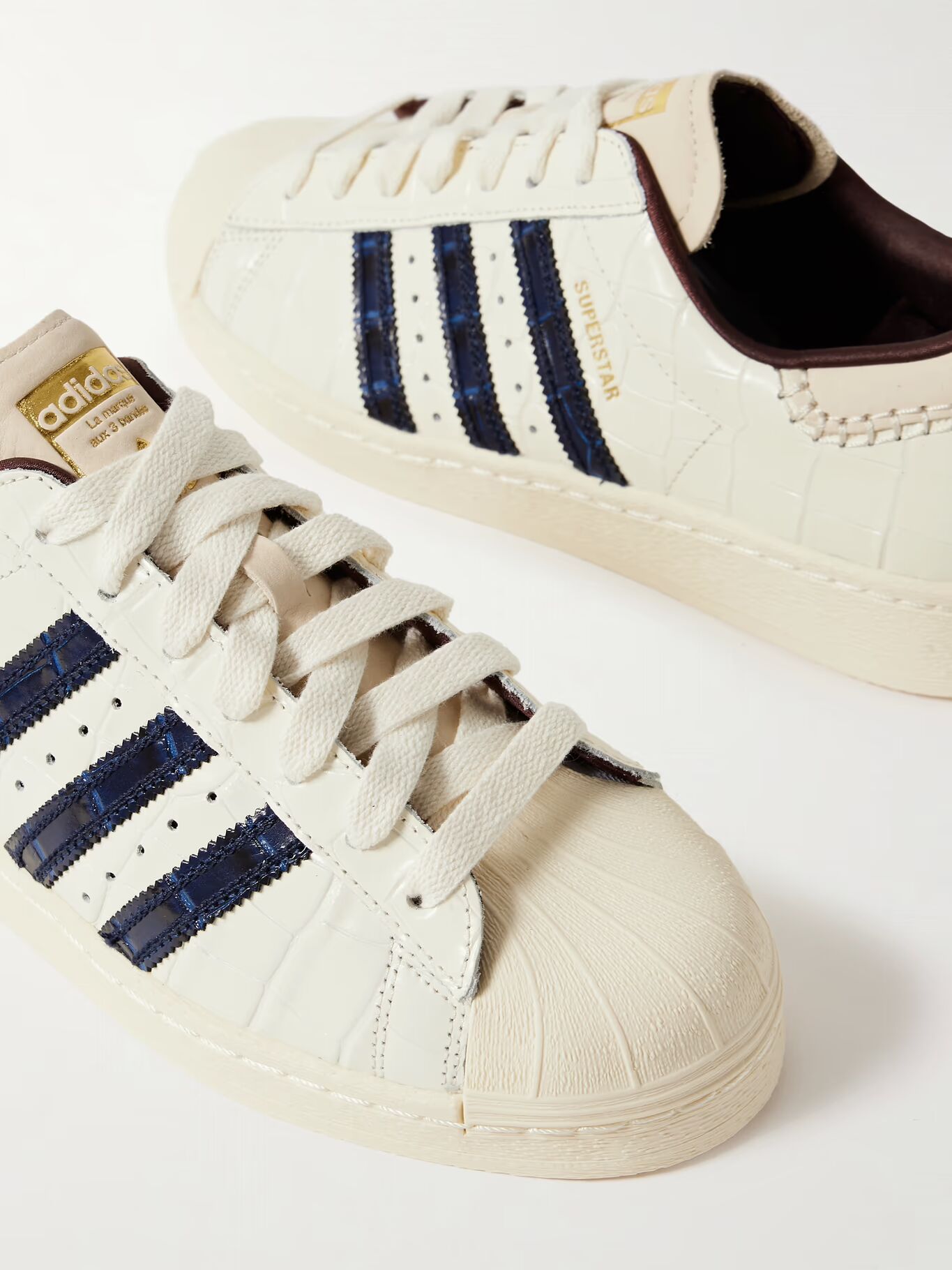 

Кроссовки Wales Bonner Superstar из кожи с крокодиловым эффектом ADIDAS ORIGINALS, кремовый